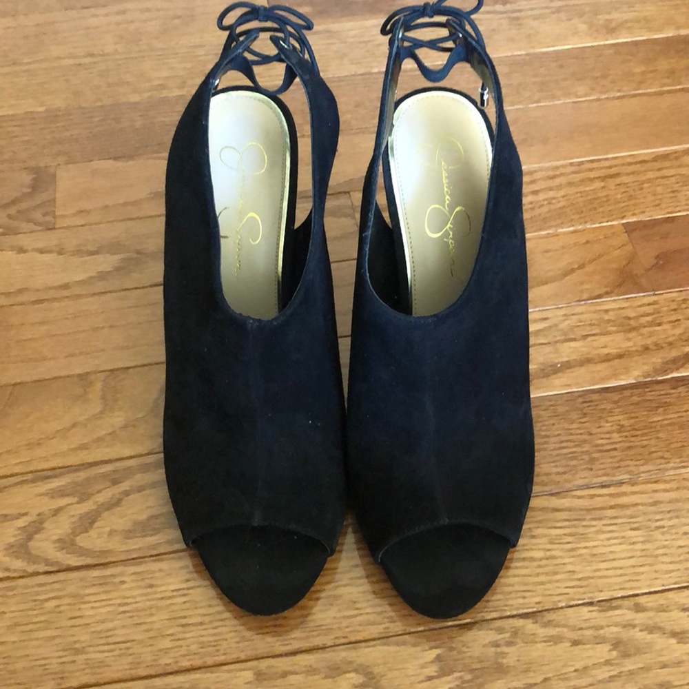 Jessica Simpson Black Open-Toed Heeled Sandals